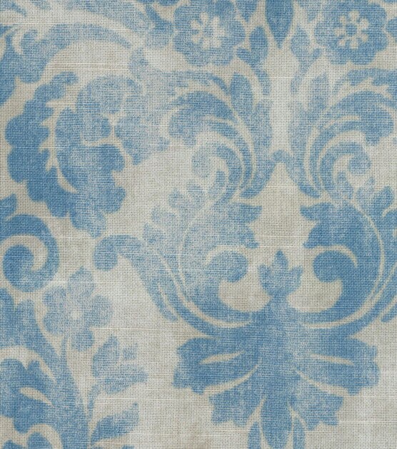 P/K Lifestyles Blue Waverly Vintage Essence Damask Fabric, , hi-res, image 3