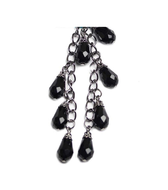 10mm x 18mm Black Glass Tear Chain Strung Beads by hildie & jo, , hi-res, image 2