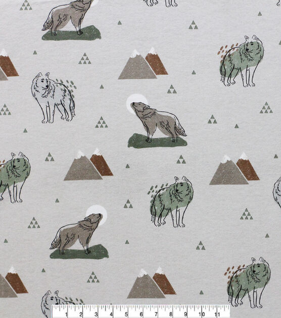 Super Snuggle Mountain Wolf Flannel Fabric, , hi-res, image 2