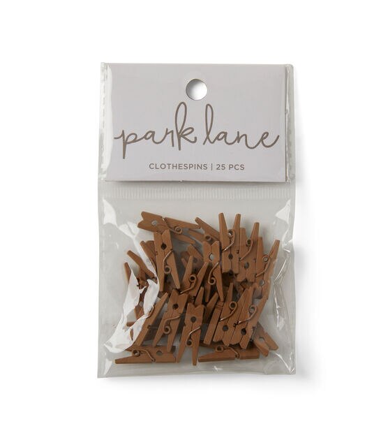 1" Brown Wood Clothespins 25pk by Park Lane