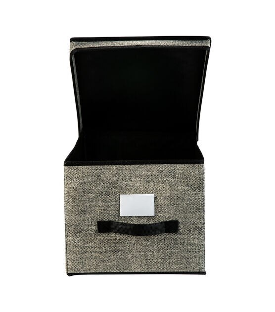 Simplify 12" x 16" Black Storage Box With Handle, , hi-res, image 5