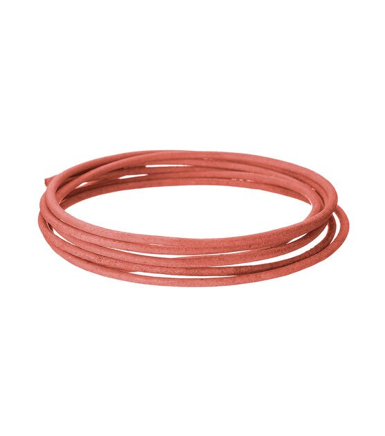 Realeather .5mm Leather Cord, Pink, 3 yards, , hi-res, image 2