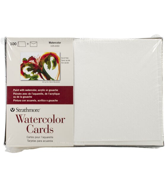 Strathmore Cards & Envelopes 5"X6.875" 100 Pkg Watercolor