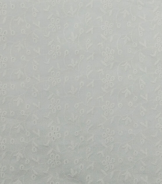 White Simple Eyelet Specialty Cotton Fabric, , hi-res, image 3
