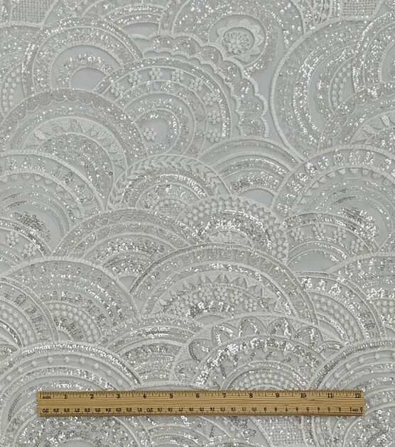 Bridal Circle Embroidery With Sequins On Mesh Fabric, , hi-res, image 4
