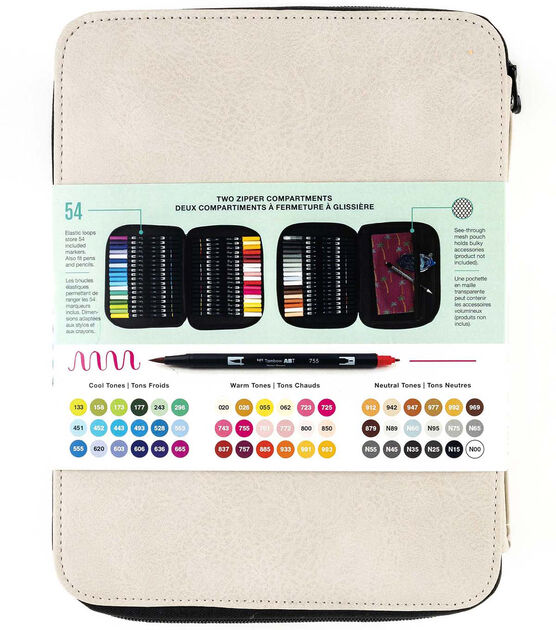 Tombow Dual Brush Pen And Oyster Zipper Marker Case 54pc, , hi-res, image 5