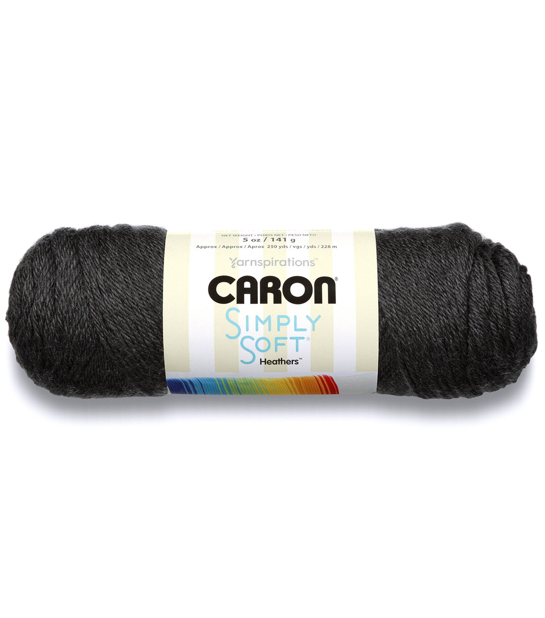 Caron Simply Soft 315yds Worsted Acrylic Yarn, Charcoal Heather, hi-res