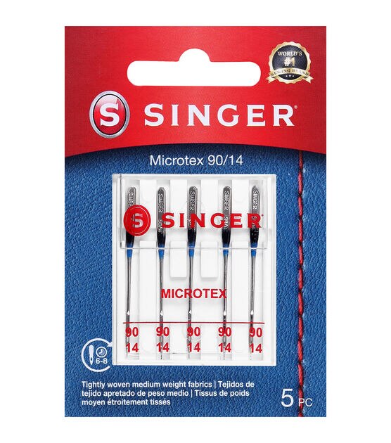 SINGER Universal Microtex Sewing Machine Needles Size 90/14 5ct