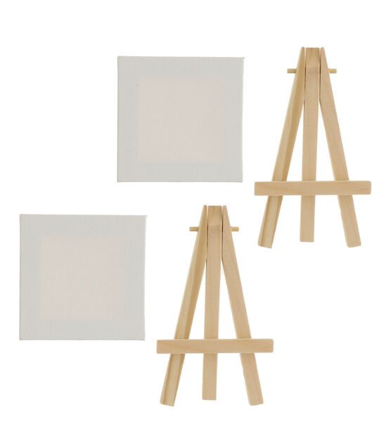 Hello, Artist! Party Pack Mini Canvas With Easel 4pc