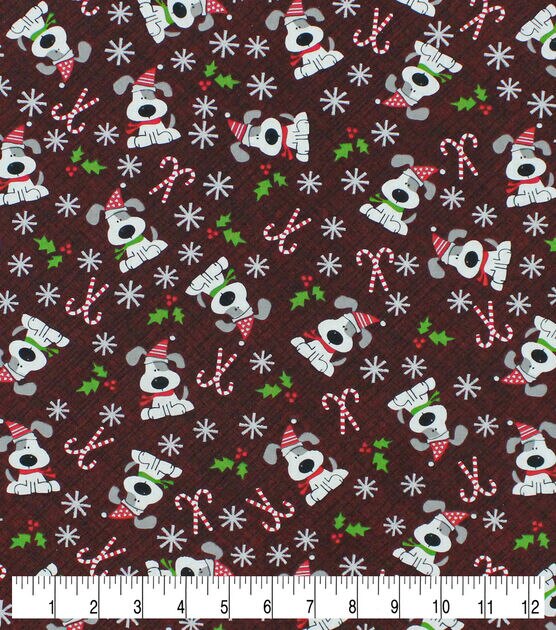 Snowflakes & Deer Christmas Glitter Cotton Fabric, , hi-res, image 6