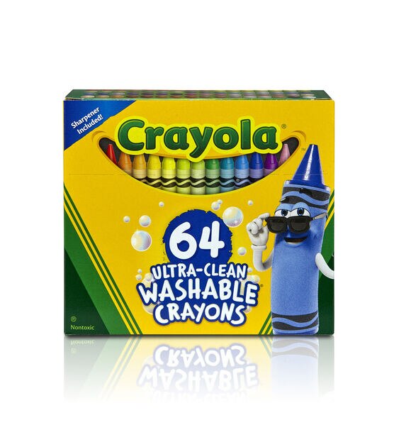  Crayola Ultra-Clean Washable Crayons (526916), 16 Colors : Toys  & Games