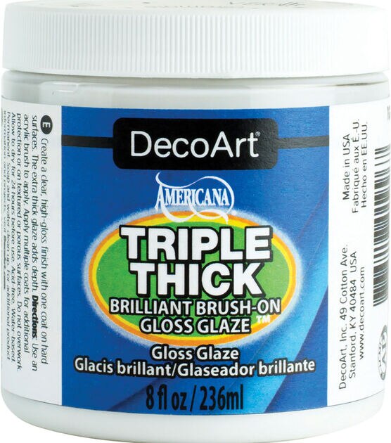 DecoArt Americana 8 fl. oz Triple Thick Brilliant Brush on Gloss Glaze
