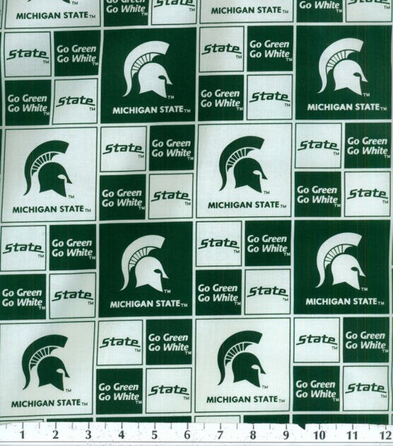 Michigan State University Spartans Cotton Fabric Block