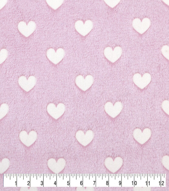 Pink Hearts Glow Sew Lush Fleece Fabric | JOANN