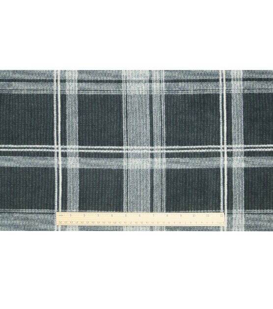 Black Plaid Luxe Fleece Fabric, , hi-res, image 4
