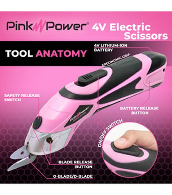 Pink Power 45mm Rotary Cutter for Fabric, Scrapbooking, Quilting and Sewing