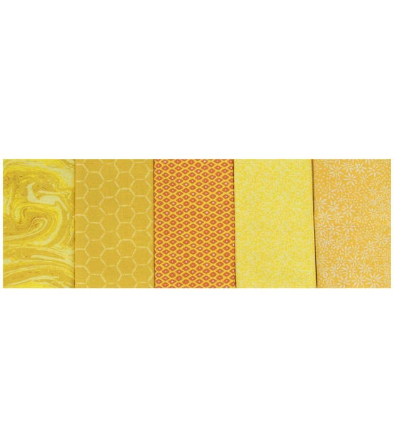 18" x 21" Yellow Blender 1 Cotton Fabric Quarters 5ct by Keepsake Calico, , hi-res, image 2