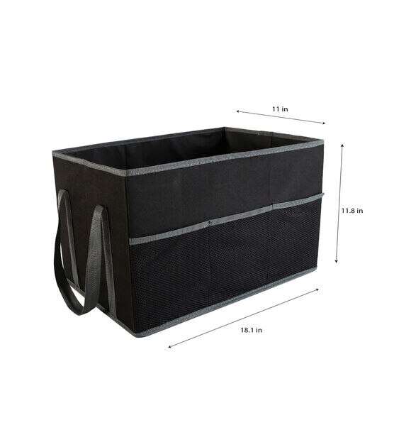 Simplify 18" Black Foldable Trunk Organizer With Handles, , hi-res, image 2