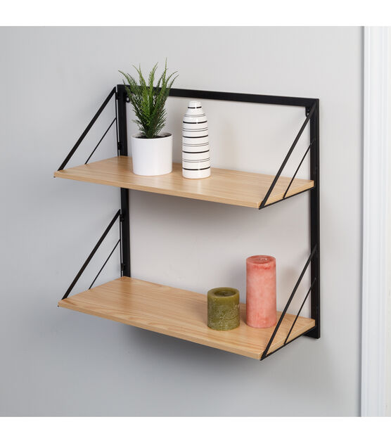 Honey Can Do Modern Two Tiered Wall Shelf, , hi-res, image 3
