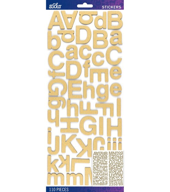 Sticko Helvetica Dimensional Standard Alphabet Stickers Kraft