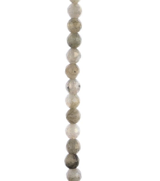 7" Labradorite Faceted Round Strung Beads by hildie & jo, , hi-res, image 2