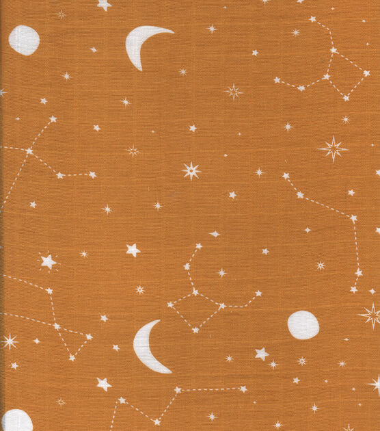 Constellations Mustard Nursery Swaddle Fabric