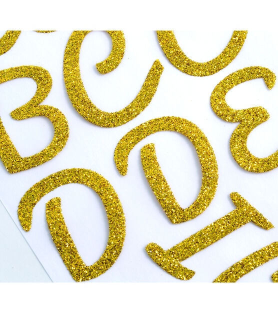 SEI 2" Gold Iron On Art Ultra Glitter Letters 63ct, , hi-res, image 3