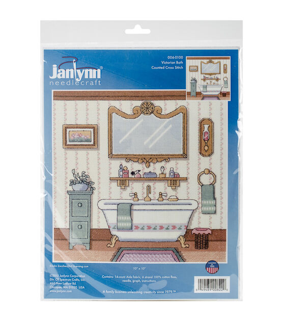 Janlynn 10" Victorian Bath Counted Cross Stitch Kit