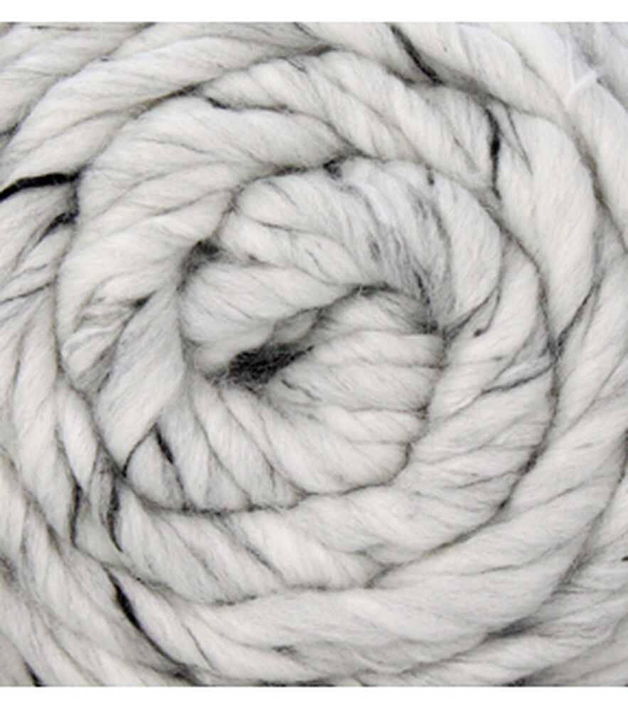 Cozy 87.5yds Super Bulky Wool Blend Yarn by K+C, Black Cream Multi, swatch, image 9