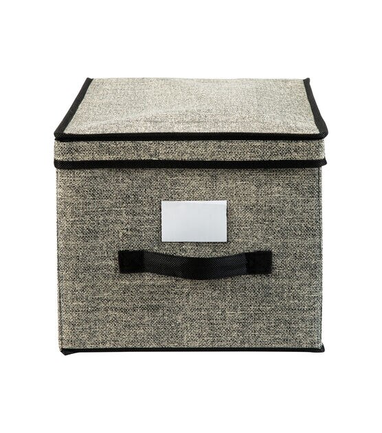 Simplify 12" x 16" Black Storage Box With Handle, , hi-res, image 6