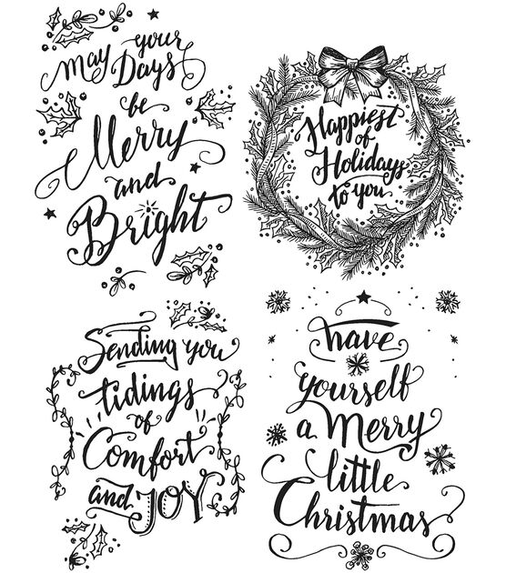 Tim Holtz Cling Stamps 7"X8.5" Doodle Greetings #1, , hi-res, image 2