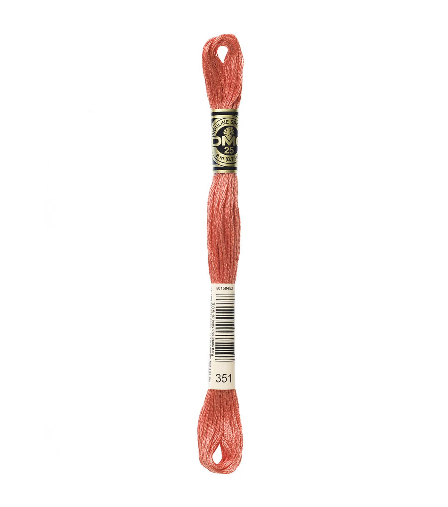 DMC 8.7yd Pink 6 Strand Cotton Embroidery Floss, 351 Coral, hi-res