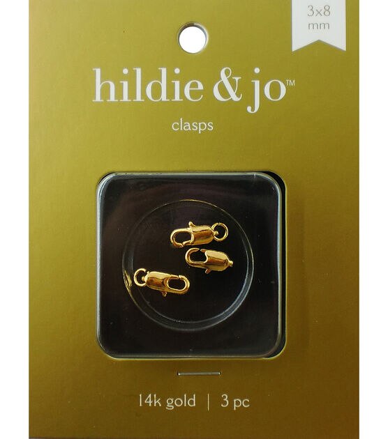 3mm x 8mm Gold Plated Lobster Clasps 3pk by hildie & jo