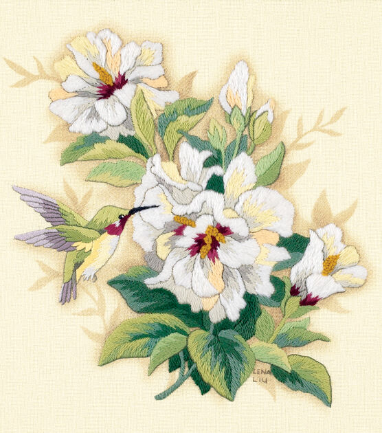 Dimensions 12" Hibiscus Floral Crewel Embroidery Kit