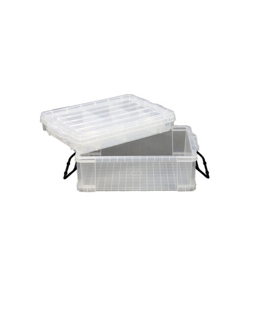 17" x 12" Stackable Durable Plastic Storage Bin With Lid by Top Notch, , hi-res, image 4