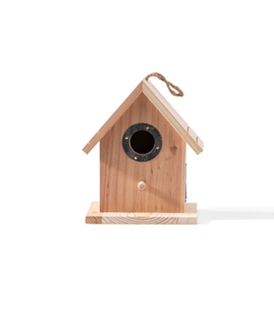 6" Wood Birdhouse With Metal Hole by Park Lane
