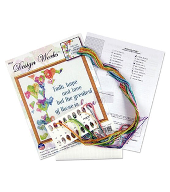 Design Works 10" Love & Faith Counted Cross Stitch Kit, , hi-res, image 2