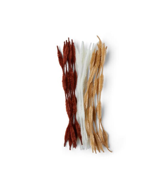 10mm Tan & White Chenille Stems 25ct by POP!, , hi-res, image 2
