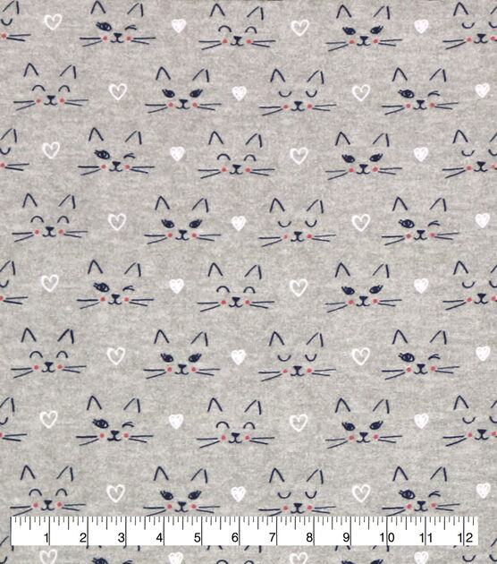 Hearts and Whiskers Super Snuggle Flannel Fabric
