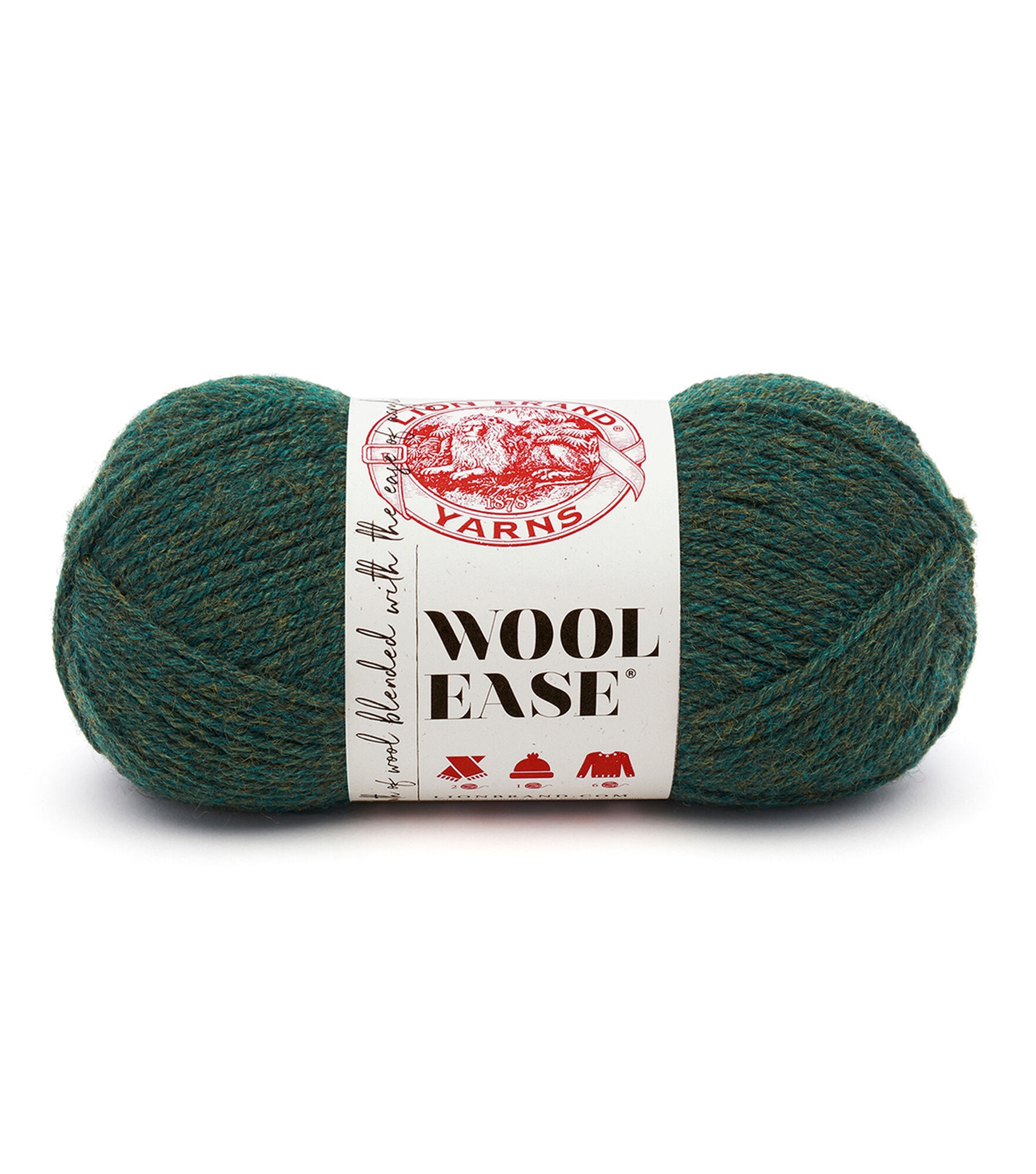 Lion Brand Wool Ease Worsted Yarn, Forest Heather, hi-res