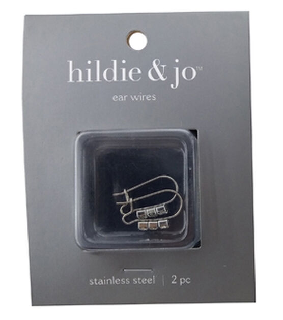 12mm x 20.5mm Stainless Steel Rhinestone Ear Wires 2pk by hildie & jo