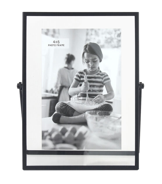 8 x 10 Black Floating Easel Tabletop Picture Frame