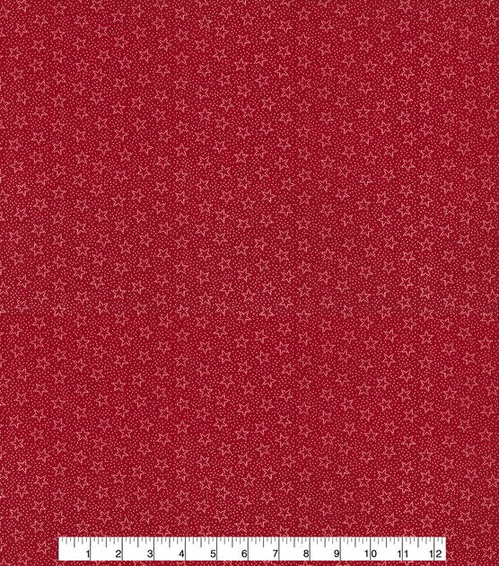 Fabric Traditions Dotted Stars on Red Patriotic Cotton Fabric, , hi-res, image 2