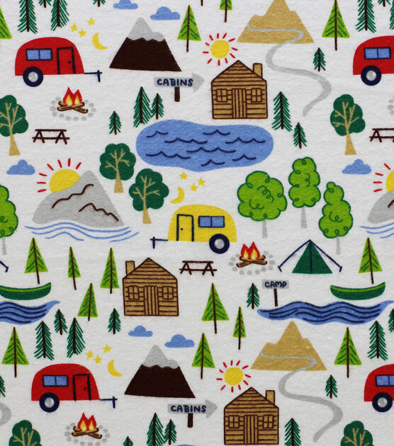 Camping Super Snuggle Flannel Fabric