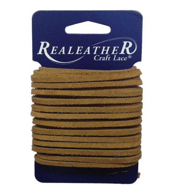 Realeather Suede Lace, 1/8" x 8yd, Toast