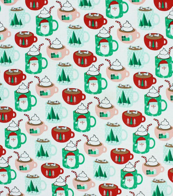 Holiday Drinks Super Snuggle Flannel Fabric, , hi-res, image 1