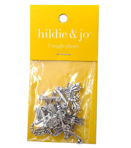 5ct Antique Silver Metal Dragonfly Toggle Clasps by hildie & jo
