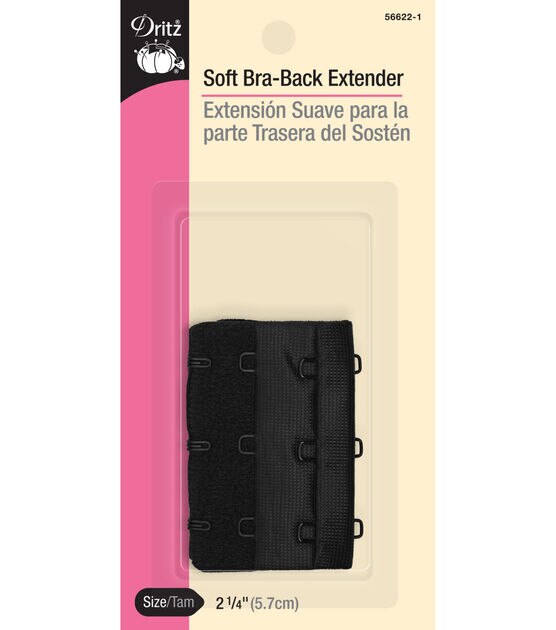 Dritz 2-1/4 Soft Bra-Back Extender, Black