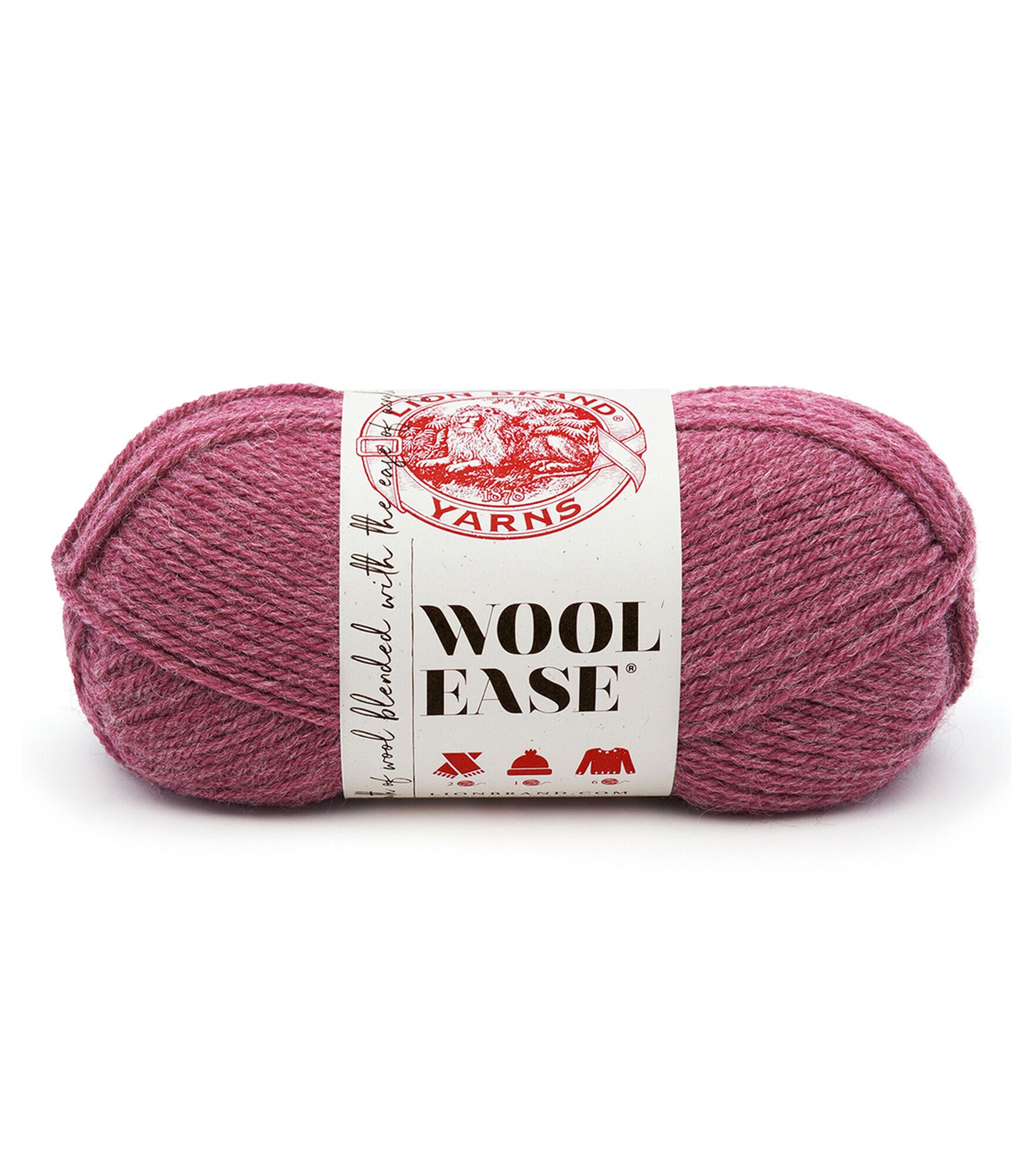 Lion Brand Wool Ease Worsted Yarn, Dark Rose Heather, hi-res