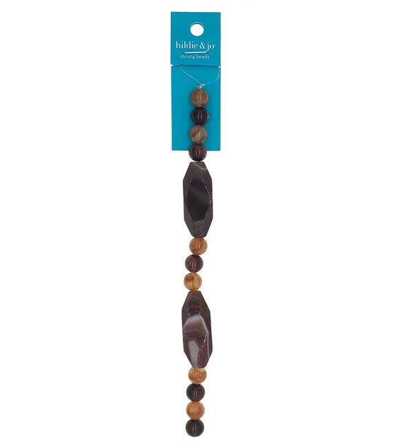 7" Brown Agate Strung Beads by hildie & jo